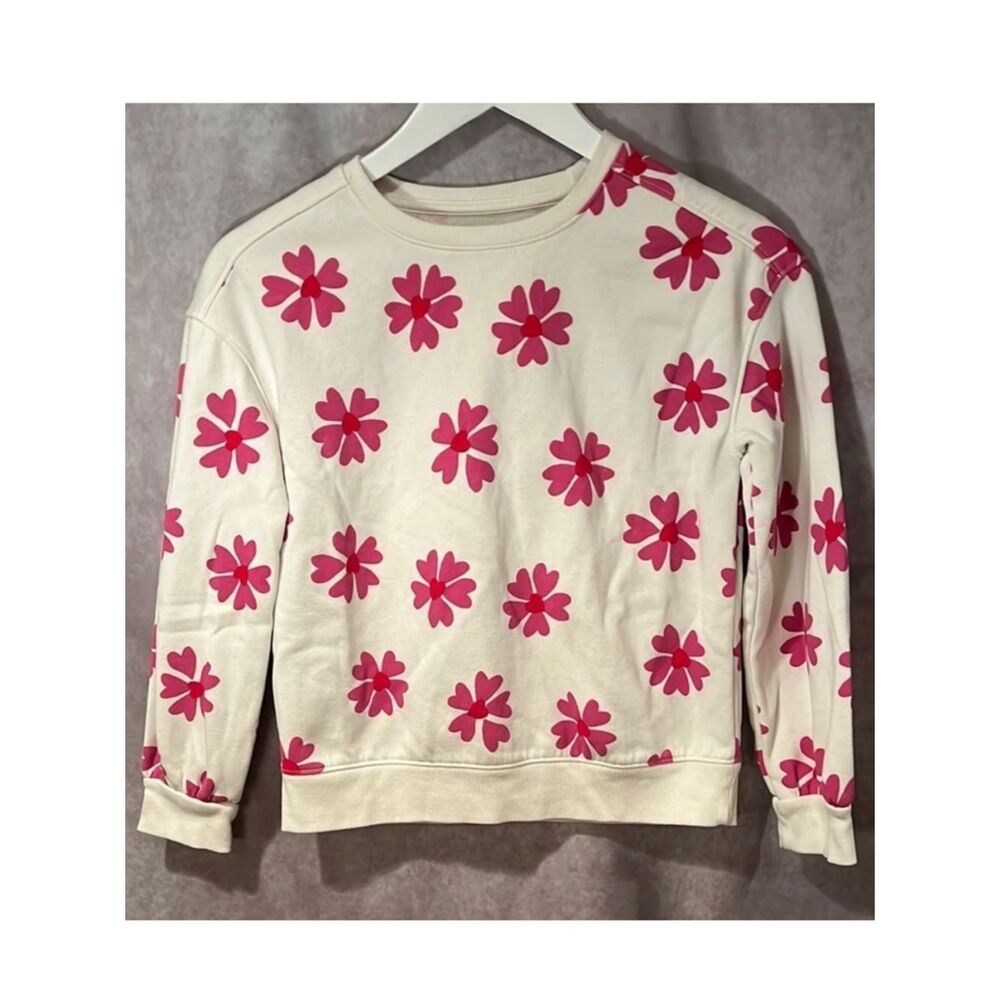 Cat & Jack Cream Floral Print Sweatshirt size large